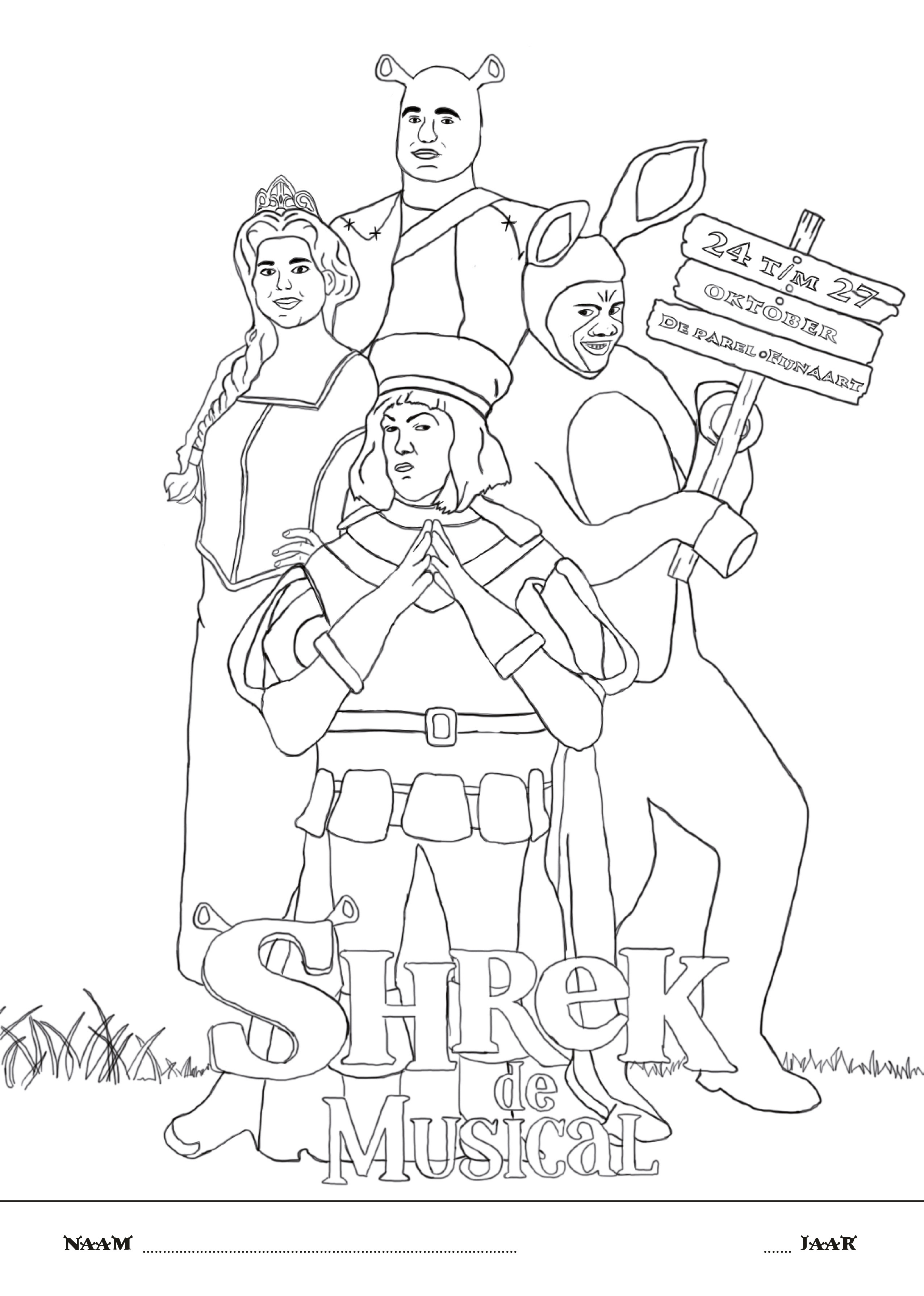 Kleurwedstrijd Shrek de Musical